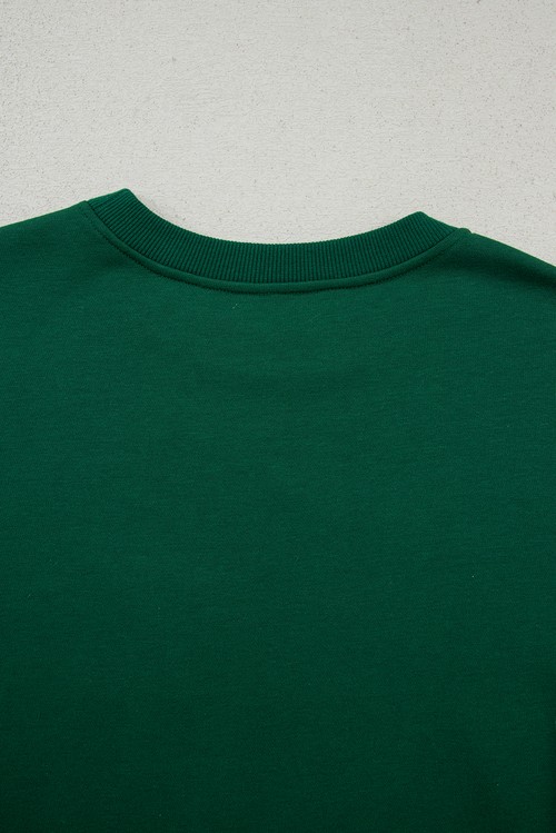 Evergreen Embroidered Letter Graphic Christmas Fashion Sweatshirt