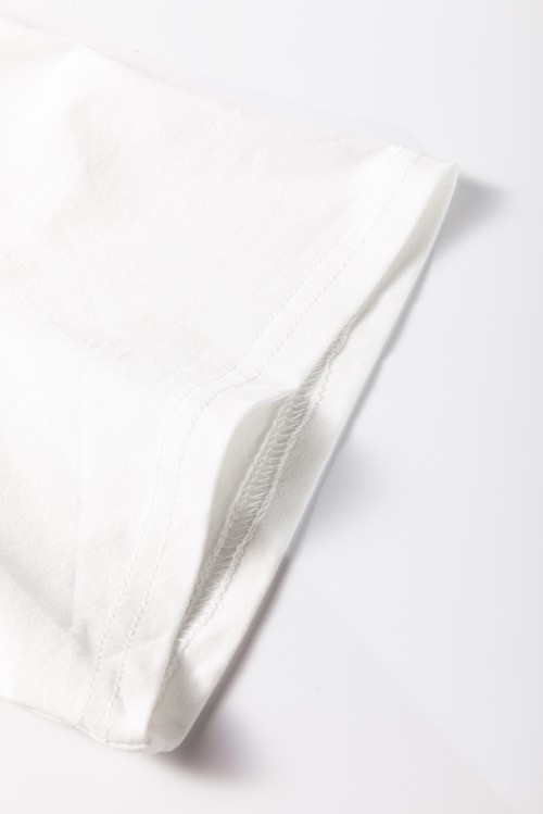 White Striped Bow Knot Half Sleeve Tunic T Shirt