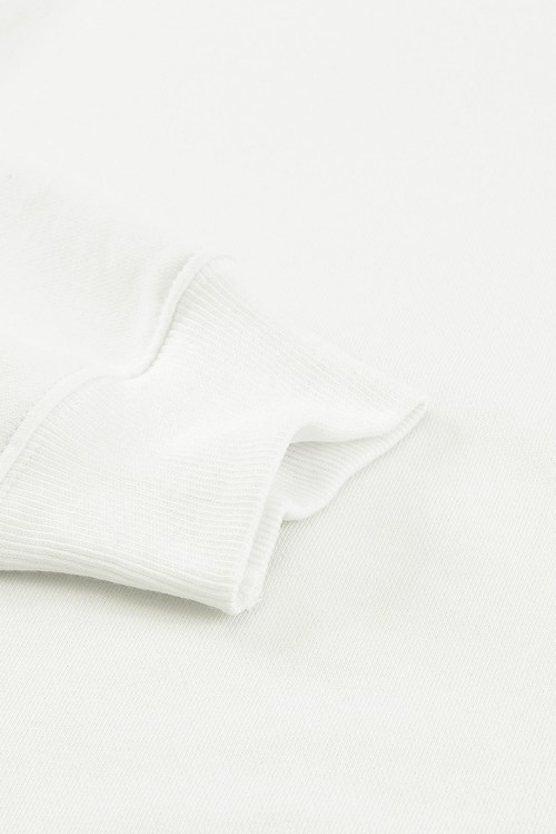 Beige Plain Crew Neck Pullover Sweatshirt