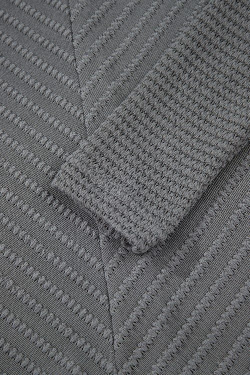 Sleet V Neck Chevron Texture Patchwork Long Sleeve Knit Top